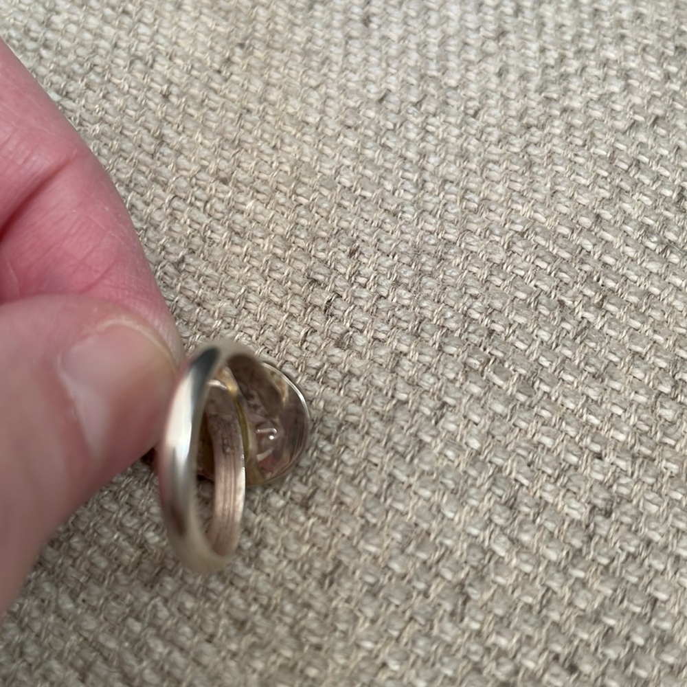 ADJUSTABLE STERLING TURQUOISE RING - Picture 4 of 6